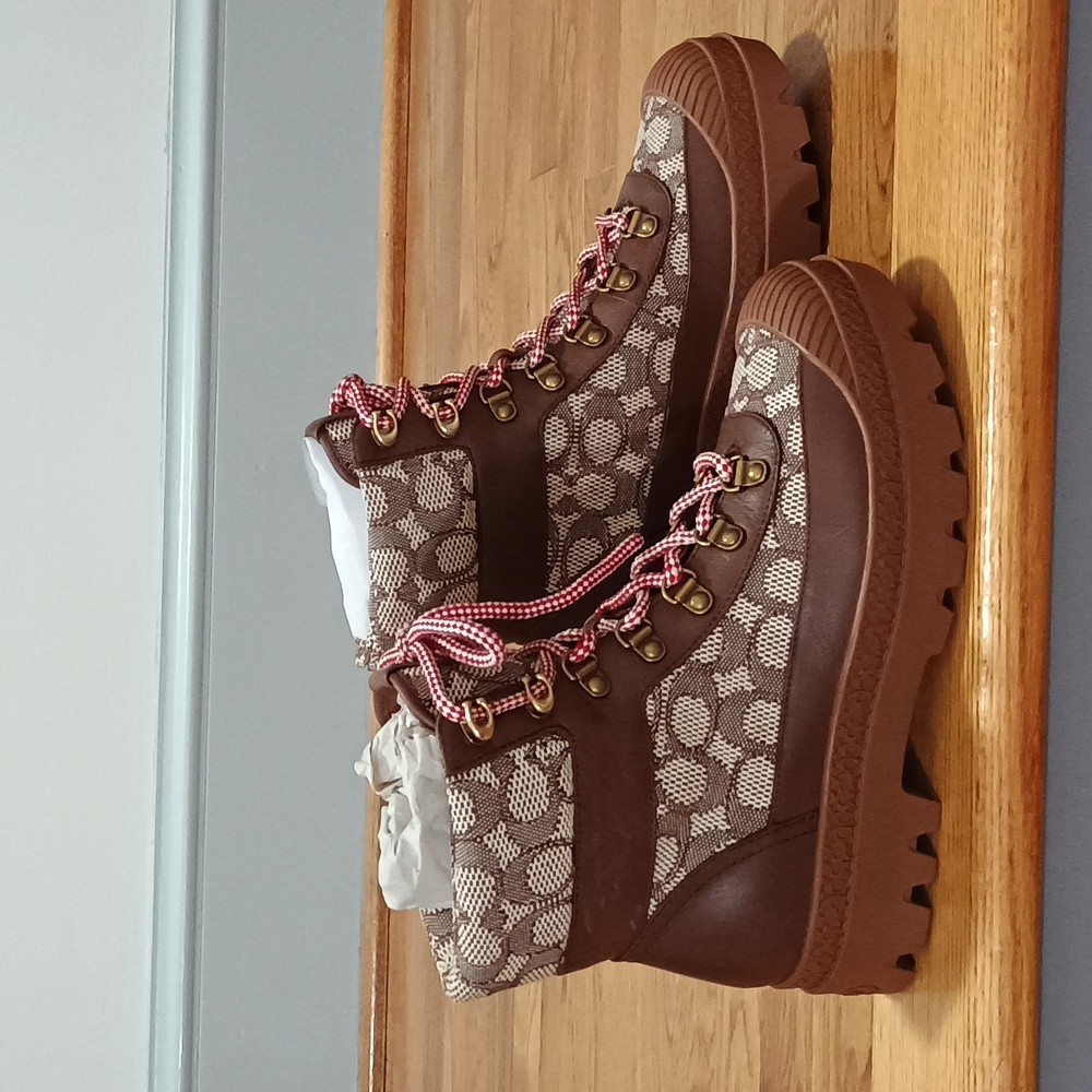Coach ankle boots, lace up. Size 8.5.  Brand new, unworn.